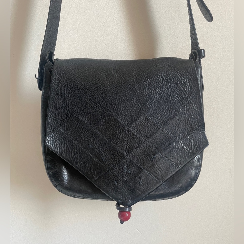 Henry Cuir black leather handbag crossbody PLEASE READ purse Italy